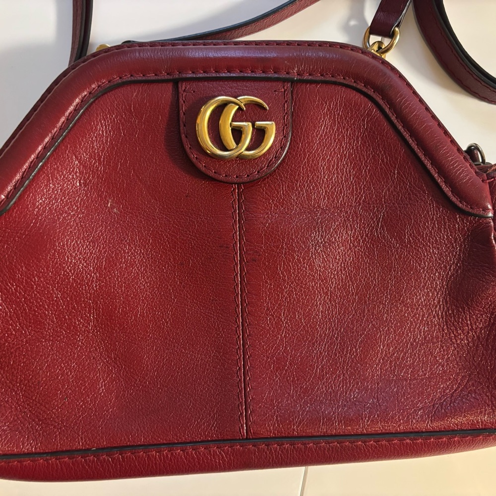 Gucci Burgundy Leather Crossbody Bag